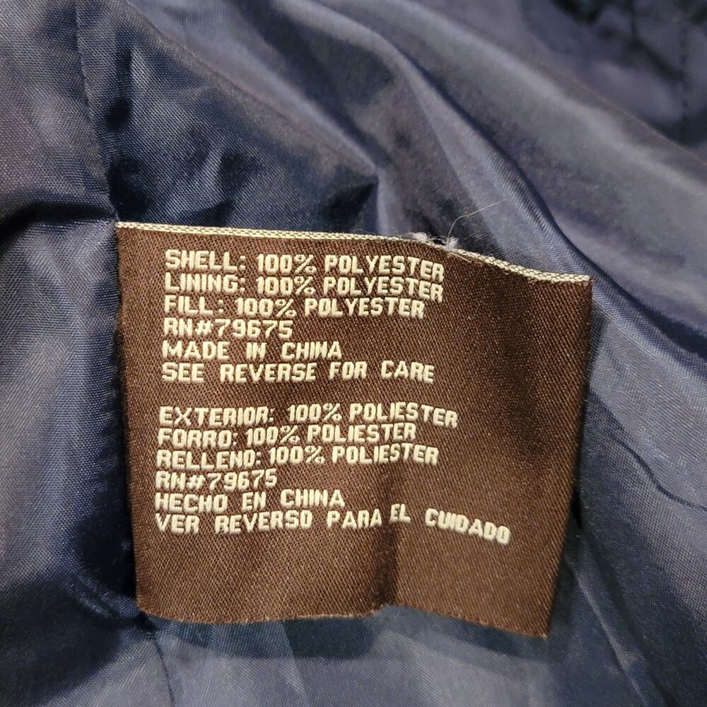 Anne Klein Blue Quilted A-Line Mid Length Snap Front Coat Size L/XL Chic - Picture 8 of 16